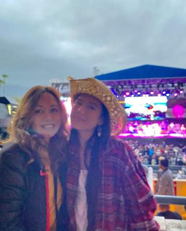 Gloria Aung attending THe Beach Boys Live Concert with her mother.